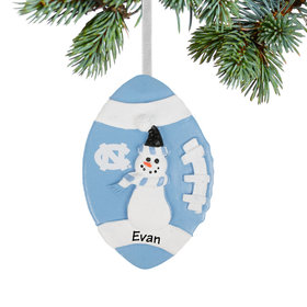 Personalized North Carolina Football Snowman Christmas Ornament