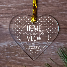 Personalized Cat 'Home is Where the Meow is' Christmas Ornament