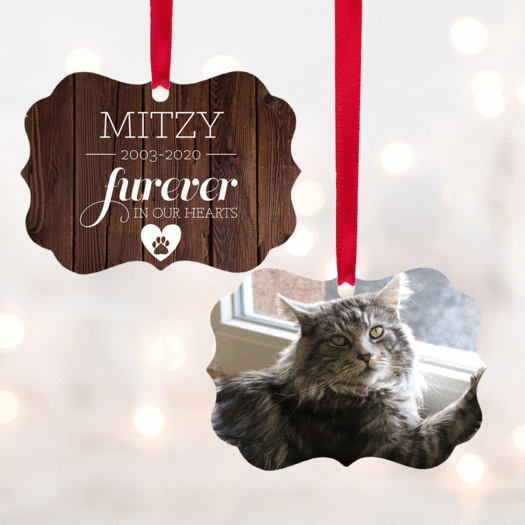 Personalized Furever in Our Heart - Cat Christmas Ornament