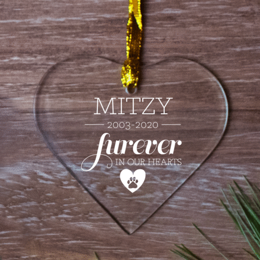 Personalized Furever in Our Hearts - Cat Christmas Ornament
