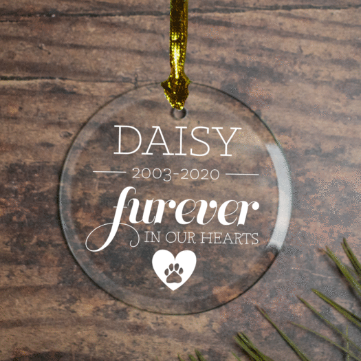 Personalized Furever in Our Hearts - Dog Christmas Ornament