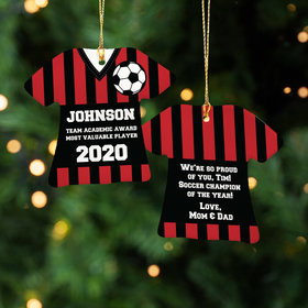 Personalized Soccer T-Shirt Christmas Ornament