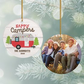 Personalized Happy Camper Christmas Ornament