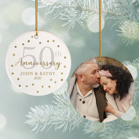 Personalized 50th Anniversary Photo Christmas Ornament