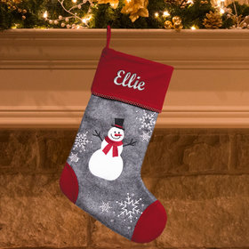 Personalized Embroidered Christmas Stocking Cap Toe Snowman