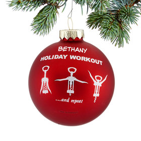 Personalized Holiday Wine Workout Christmas Ornament