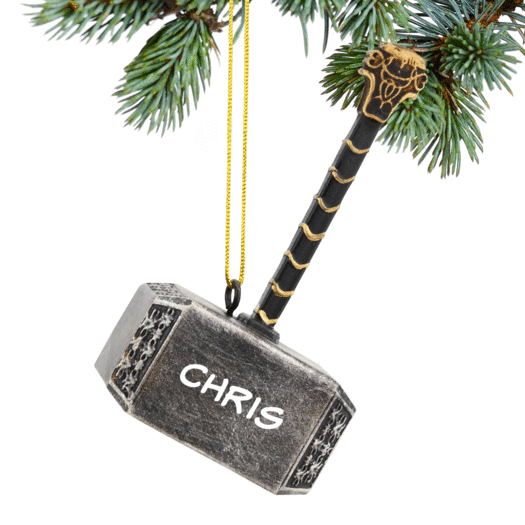 Personalized Thor's Hammer Christmas Ornament