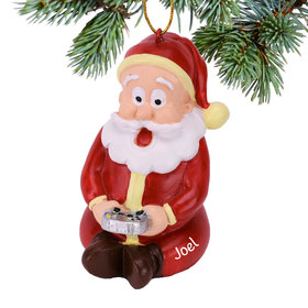Personalized Gamer Santa Christmas Ornament