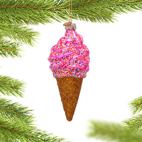 Pink Ice Cream Christmas Ornament