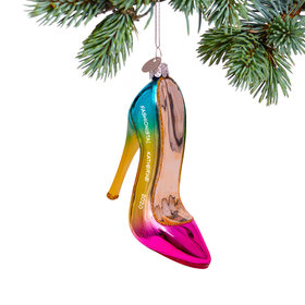 Personalized Rainbow High Heel Pump Christmas Ornament