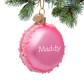 Personalized Shiny Pink Macaron Christmas Ornament
