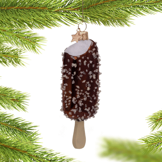 Milk Chocolate Ice Cream with Nuts Christmas Ornament