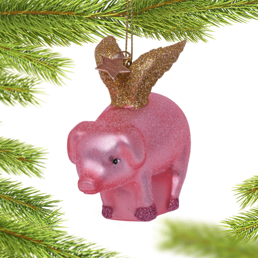 Flying Pig Christmas Ornament