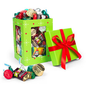 Green Christmas Gift Box with Hershey's Holiday Mix